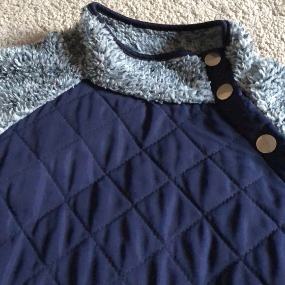 Marked Blue Sherpa Pullover - Picture 2 of 6